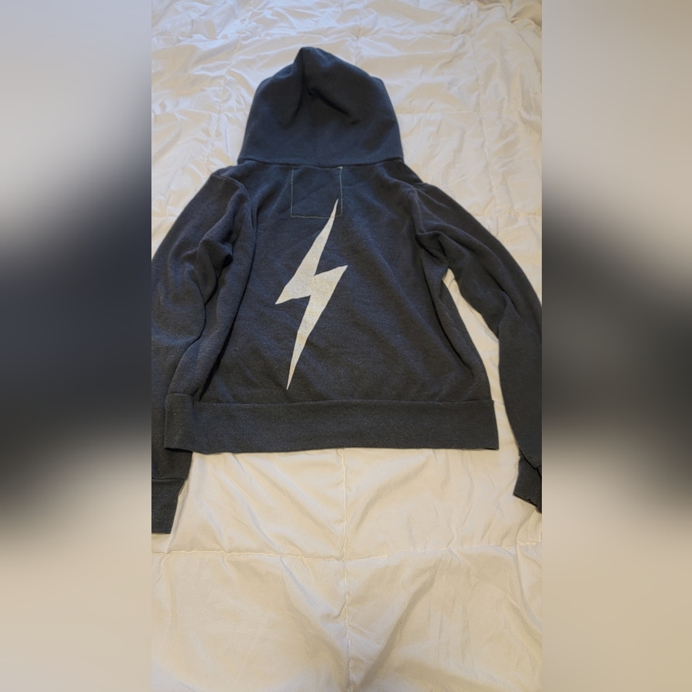 Aviator Nation Charcoal Hoodie Lightning Bolt